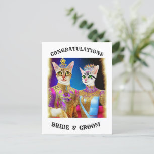 BRIDE AND GROOM INVITATION POSTCARD