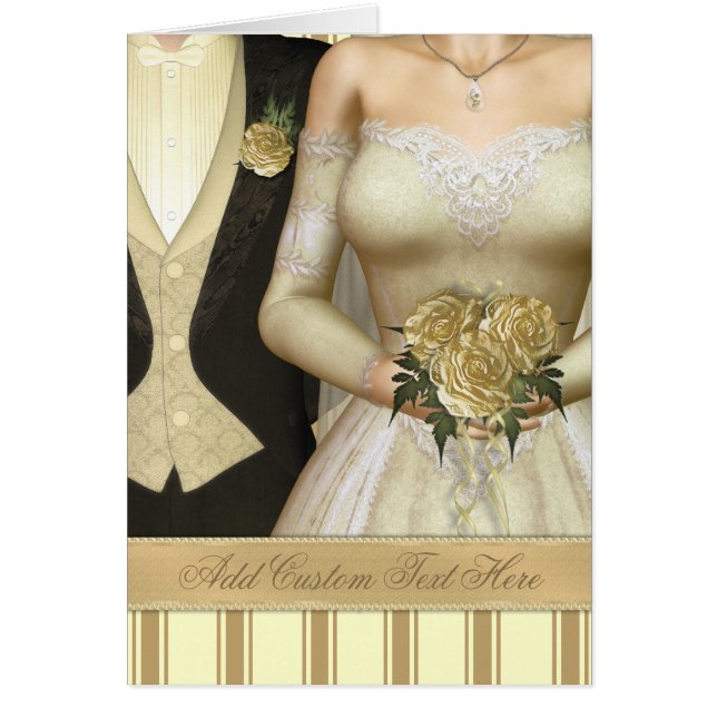 Bride and Groom (ivory) Wedding Cards (Front)
