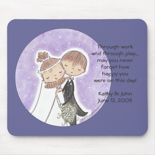 Bride and Groom Kids Mouse Mat (Front)