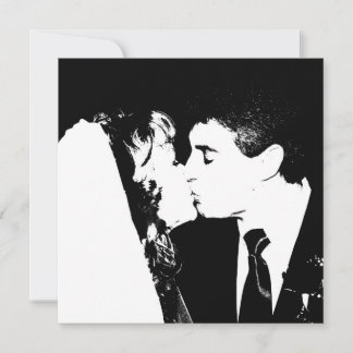 Bride and groom kiss invitation