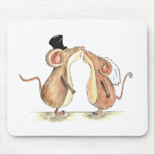 Bride and Groom - Kissing Mice - Gift for Wedding Mouse Mat