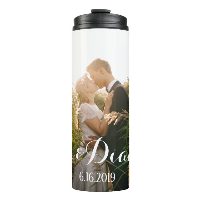Bride and groom kissing thermal tumbler (Front)