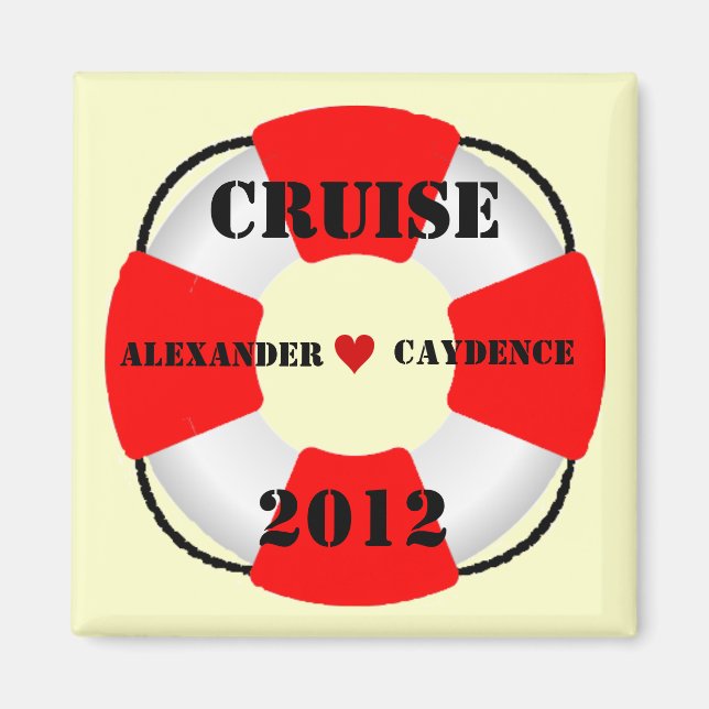 Bride and Groom Life Preserver Magnet (Front)