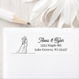 Bride and Groom Line Art Wedding