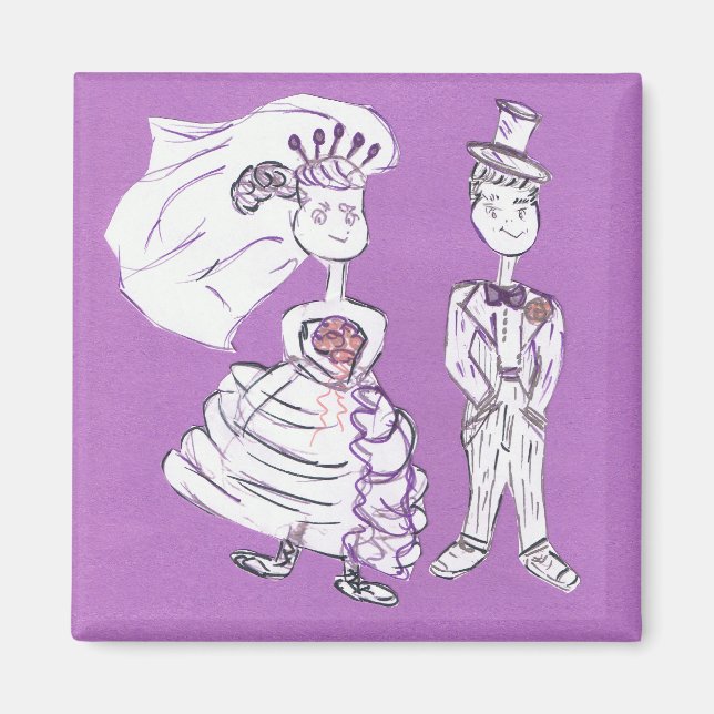 Bride and Groom Magnet (Front)