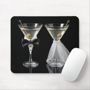 Bride and Groom Martini Cocktails Mouse Mat