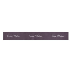 Bride and Groom Midnight Plum   Grosgrain Ribbon