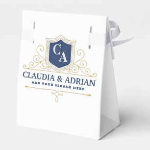 Bride And Groom Monogram Names Elegant Weeding Favour Box