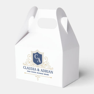 Bride And Groom Monogram Names Elegant Weeding Favour Box