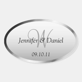 Bride And Groom Monogram W Wine Labels