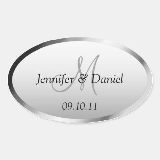 Bride And Groom Monogram Wine Labels