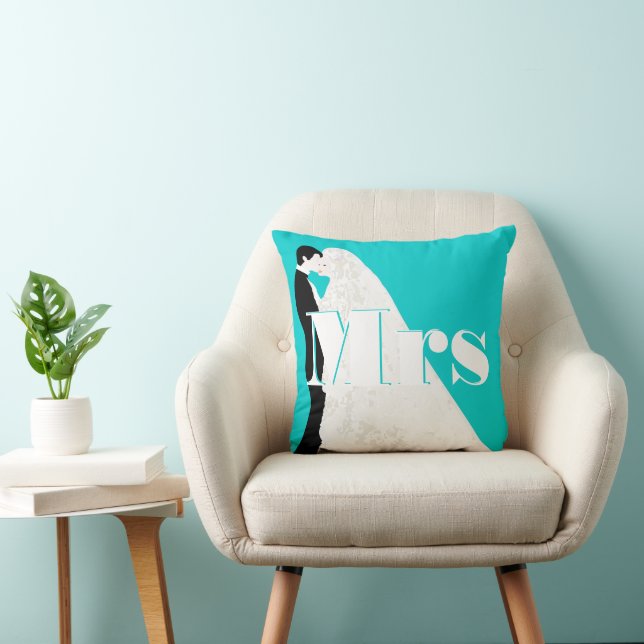 Bride and Groom Mrs Wedding Pillow (Chair)