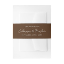 Bride and Groom Names Brown Wedding Invitation