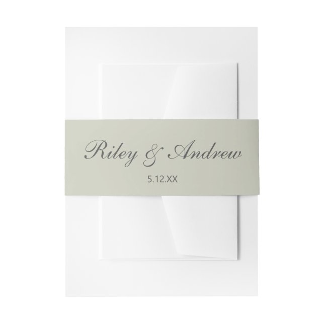 Bride and Groom Names Holiday Wedding Invitation Invitation Belly Band (Front Example)
