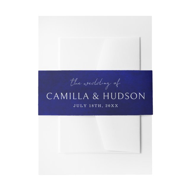 Bride and Groom Names Jewel Wedding Invitation Belly Band (Front Example)