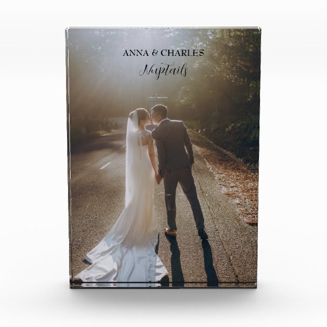 Bride and Groom Nuptails Wedding Photo Block (Front)