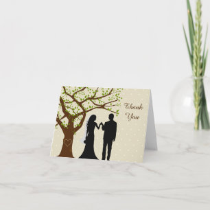Bride and Groom Oak Tree Wedding Thank You Card