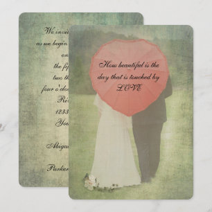 Bride and Groom Old-fashioned Country Wedding Invitation