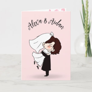 Bride and Groom On Blush Pink Card