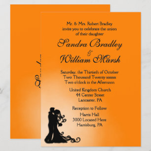 Bride and Groom Orange Invitation