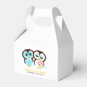 Bride and Groom Owls Wedding Favour Box