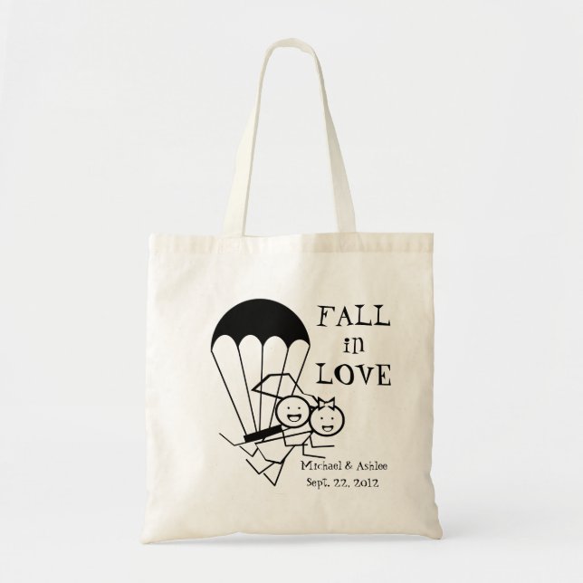 Bride and Groom Parachuters Tote Bag (Front)