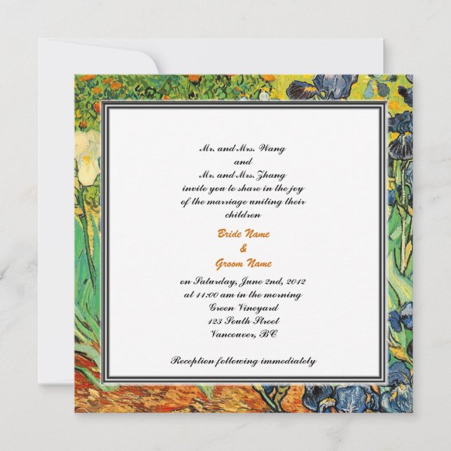 Bride and groom parents'  invitation, wedding invitation (Front)