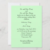 Bride and groom parents'  invitation, wedding
