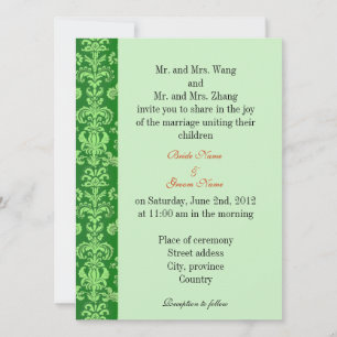 Bride and Groom parents, wedding invitation