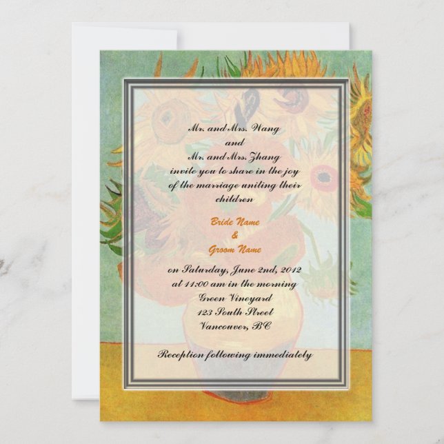 Bride and groom parents'  wedding invitation (Front)