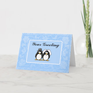Bride and Groom Penguin Card