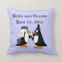 Bride and Groom Penguin Wedding Art