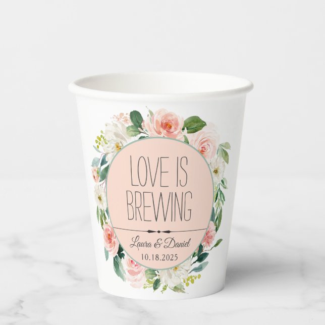 Bride and Groom Personalised Coffee Paper Cups (Front)