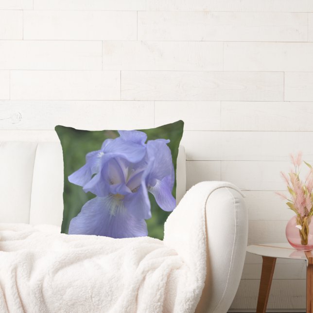 Bride and Groom Perwinkle Iris Floral Personalise Cushion (Couch)