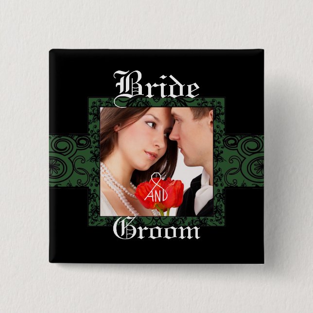 Bride and Groom Photo Button (Front)