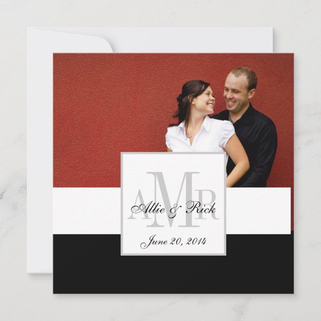 Bride and Groom Photo Monogram Wedding Invitation (Front)