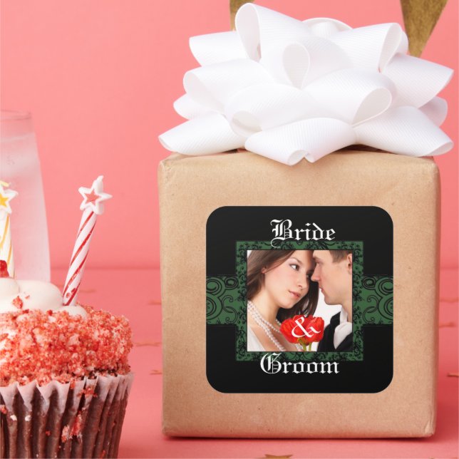 Bride and Groom Photo Sticker (Party)