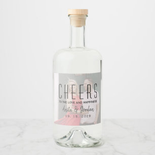 Bride and Groom Photo Wedding Liquor Bottle Label