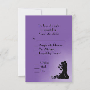 Bride and Groom Royal Purple RSVP with Menu