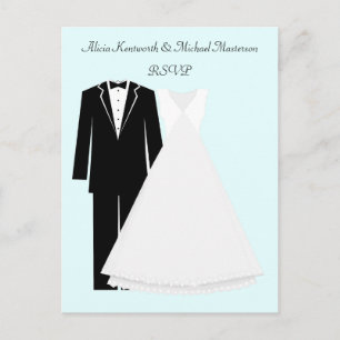 Bride and Groom RSVP Postcard