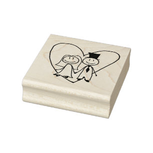 Bride and Groom Rubber Stamp