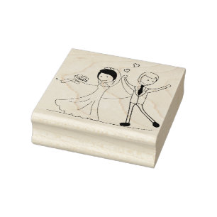 Bride and Groom Rubber Stamp