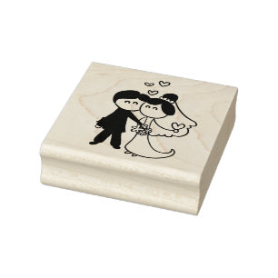 Bride and Groom Rubber Stamp