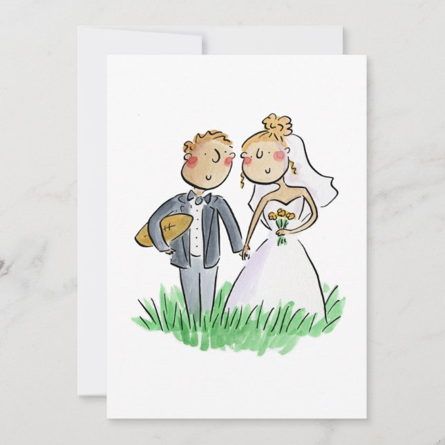 Bride and Groom Rugby Invitation (Front)