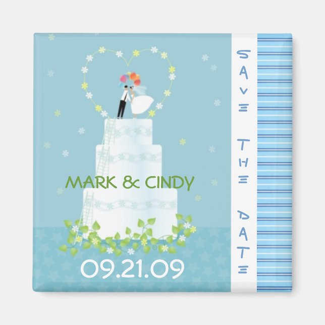 Bride and Groom Save the Date Magnet (Front)