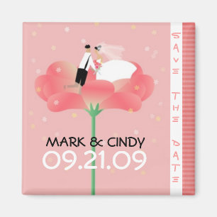 Bride and Groom Save the Date Magnet