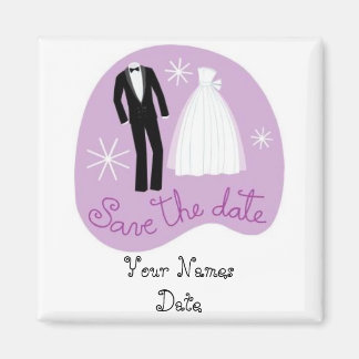 Bride and Groom Save the Date Magnet