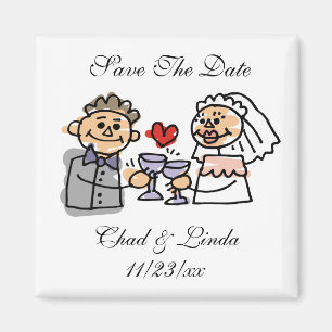 Bride And Groom Save The Date Personalised Magnet