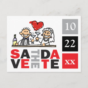 Bride And Groom Save The Date Postcards