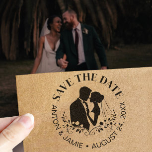 Bride And Groom Save The Date Wedding Date Names Self-inking Stamp